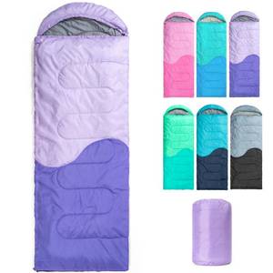 lot 9904 image: Sleeping Bag - 3 Seasons for Adults Kids Boys Girls Camping Hiking - Warm Cold Weather Lightweight Portable with Compression Bag for Backpacking in Spring, Summer, Fall and Winter