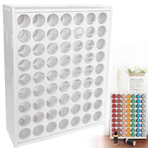 lot 9910 image: Anmboor paint organizer, 63 holes acrylic paint organizer, craft storage and Apple Barrel vertical storage, for 2oz Craft Paints, Wall-mounted