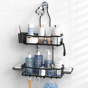 lot 9911 image: Hanging Shower Caddy Over Shower Head - No Drill Rustproof Shower Rack