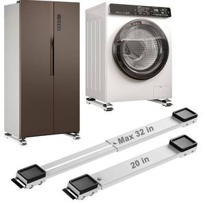 lot 9914 image: Appliance Rollers Heavy Duty 20-32in New Generation Extendable Appliance Rollers Anti Slip Mobile Washing Machine Base Easily Move Dryers, Refrigerators, Furniture (White)