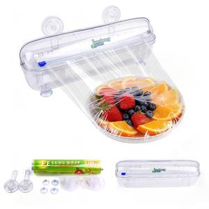 lot 9915 image: Junshengyuan Refillable Cling Wrap Dispenser with Slide Cutting Cutter