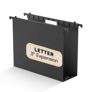 lot 9945 image: NORDUN Black Hanging File Folder Extra Capacity,3 Expansion Letter Size