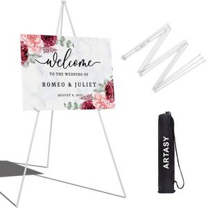 lot 9950 image: ARTASY 63 Easel Stand for Wedding Signs, White, 1 Pack with Carry Bag
