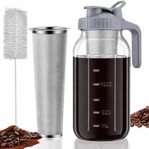 lot 9957 image: JunVpic Cold Brew Coffee Maker, 64 oz Glass Mason Pitcher