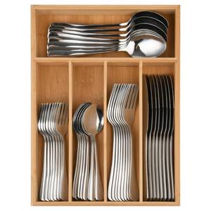 lot 9969 image: 40 Piece Silverware Set with Drawer Organizer for 8, Heavy Duty Stainless Steel Flatware Cutlery Set, Fork Spoon Knife Set with Kitchen Essentials Organizer, Rust-proof, Dishwasher Safe