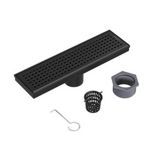 lot 9981 image: Neodrain 12 Linear Shower Drain, Matte Black 304 SS Bathroom Linear Drain
