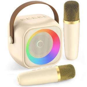 lot 9985 image: Karaoke Machine,Mini Portable Karaoke Speaker with 2 Wireless Microphones