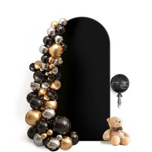 lot 9987 image: Hemmotop Stretchy Arch Backdrop Cover, Black, 6ft