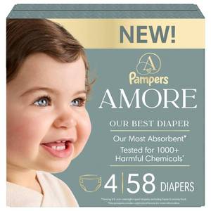 lot 9988 image: Amore by Pampers Diapers Super Pack - Size 4 - 58ct