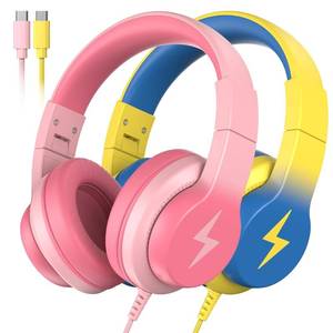 lot 9997 image: Candy Bila 2 Pack USB C Kids Headphones for School Travel Boys,Girls