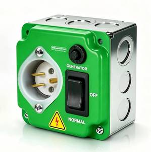 lot 9998 image: 15-20 Amp 120V Generator Transfer Switch RV Emergency Backup, Green