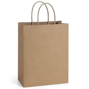 lot 10339 image: BagDream Gift Bags with Handles 8x4.25x10.5 Inch Brown 25 Pack