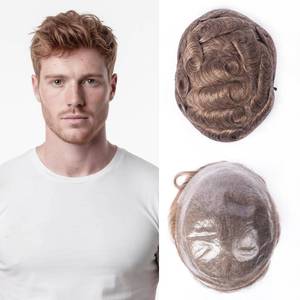 lot 10340 image: Prosa Mens Toupee 8x10 Inch 0.04mm Thin Skin Base Medium Ash Blonde (18#)