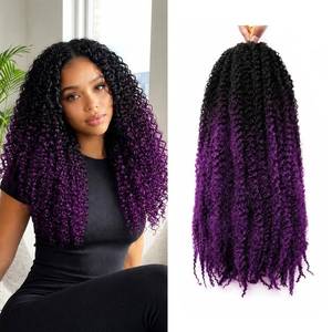 lot 10342 image: XSASLYET Marley Twist BraidIng Hair, Cuban Twist, 18 In,8 Packs,1BPurple