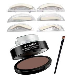 lot 10345 image: Moakxer Eyebrow Powder,Waterproof Eyebrow Stamp Powder Seal Perfect Nature Eye Brow Powder Tinting Coloring Kit Delicate Shape (301# Light Brown)