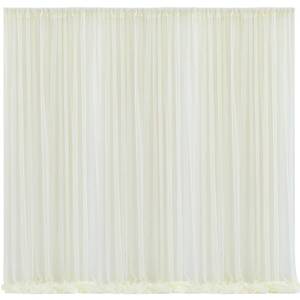 lot 10351 image: 10x10 Ivory Tulle Backdrop Curtains for Parties, Sheer Backdrop Curtain Wedding Photo Background Drapes for Baby Shower Photography Birthday Party
