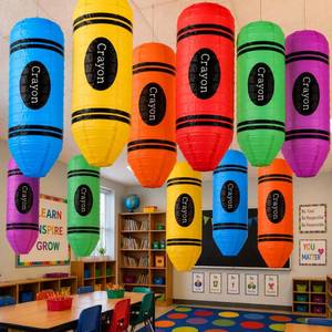 lot 10354 image: Retisee 12 Pcs Crayon Classroom Decor Colorful Paper Lanterns