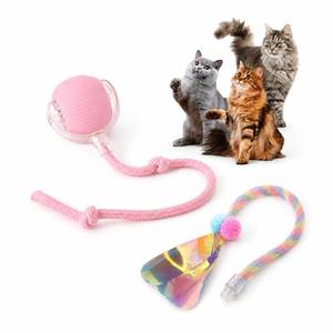 lot 10387 image: RoseYouth Durable Interactive Cat Toys for Indoor Cats, Smart Automatic Cat Chase Ball Toy, Upgraded Speedy Tail Kitten Toy for Bored Indoor Adult Pets (Pink, 01)