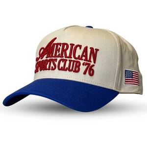 lot 10398 image: Vintage Sport Trucker Hat  Men & Women  Trendy Pickleball Golf Hats Men  American Country Western Cute Cowgirl Caps  Retro Baseball Cotton  Snapback (American Sports Club  Blue)