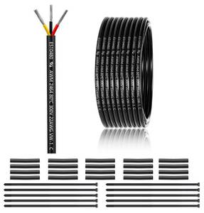 lot 10400 image: 22 Gauge 3 Conductor Electrical Wire 50FT, UL 2464 22 AWG 3 Wire Cable