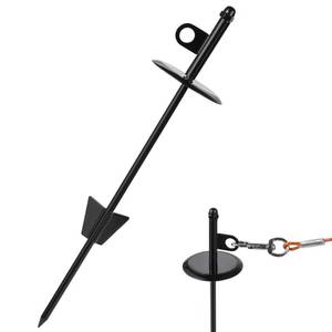 lot 10414 image: Dog tie-Out Stake for Dogs,16 Dog Stake for Outside Easy to Install, 360° Swivel Anchor Stake for Yard, Camping, Beach (Black)