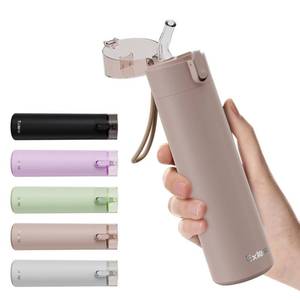 lot 10415 image: 9oz Small Water Bottles with Straw, Mini Water Bottle with One-Hand Open Design, Leak-Proof Locking Lid for Hot&Cold Drinks, Small Travel Water Bottle - 100% Leakproof for School, Travel...(Mocha)
