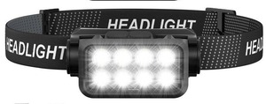 lot 10423 image: Sogdeco Rechargeable Headlamp, 8 LED Bright Head Lamp Headlight Flashlight