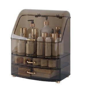 lot 11480 image: Plukers Makeup Organizer Countertop Vanity with Lid