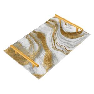 lot 11487 image: Acrylic Vanity Tray White Marble Gold Veins