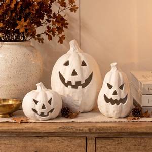 lot 11496 image: Geelin Terracotta Pumpkin Lanterns 3-Piece Set