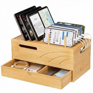 lot 11499 image: Homde Bamboo Charging Station Organizer