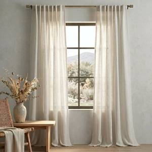 lot 11505 image: Mrs. Naturall Linen Blend Curtains 120 Inches 2 Panels