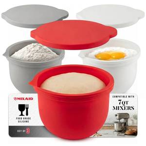 lot 11521 image: MODAURA MIXAID Silicone Bowl Liner Set for KitchenAid 7 Qt