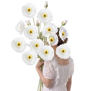 lot 11544 image: Rivvlive Artificial Poppy Flowers 41.3 White 8-Piece Set