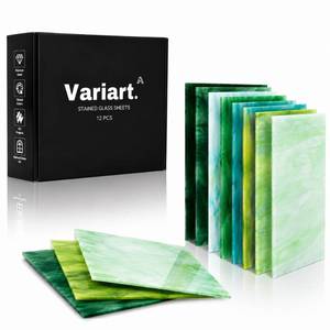 lot 11546 image: VARIART Stained Glass Sheets 4x6 Inch, 12-Pack (2 cracked)