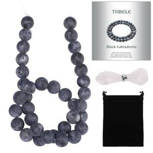 lot 12006 image: Threle 10mm Matte Black Labradorite Bead Kit