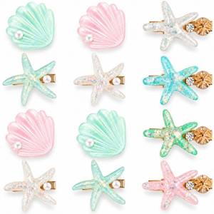 lot 12014 image: WILLBOND 12-Piece Ocean Hair Clip Set Shell Starfish