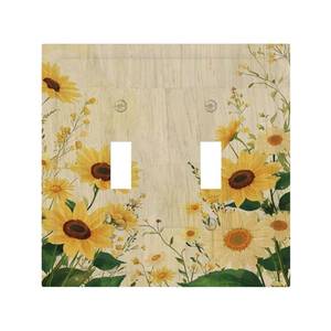 lot 12023 image: CZRPKEN Decorative Switch Plate Cover Sunflower 2 Gang