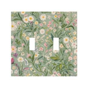 lot 12025 image: 2 Gang Decorative Switch Plate Cover Wildflowers
