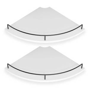 lot 12077 image: FNBAR Corner Floating Shelves White Set of 2
