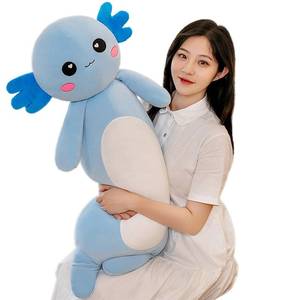 lot 12078 image: Somao Axolotl Plush Body Pillow, 65cm, Blue