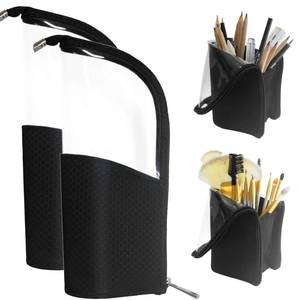 lot 12085 image: ANEMEL Black Travel Makeup Brush Holder 2-Pack