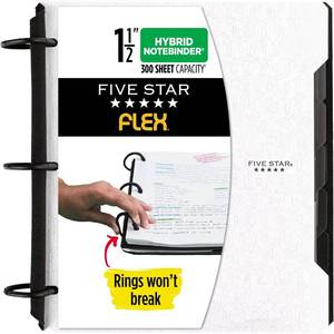 lot 12091 image: Five Star Flex Refillable Notebook College Ruled 300 Sheet
