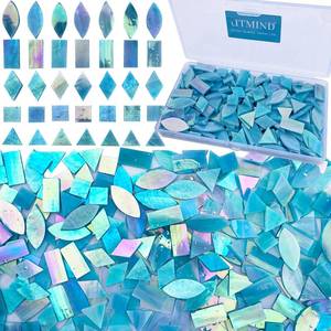 lot 12106 image: LITMIND Iridescent Stained Glass Mosaic Tiles - 240pc