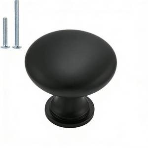 lot 12109 image: homdiy Cabinet Knobs Round Black Zinc Alloy 20-Pack  Retail $419.80