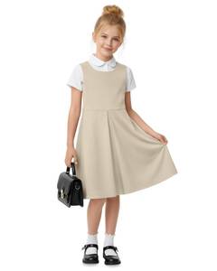 lot 12435 image: Yooos Vivi Girls Uniform Jumper Dress, Apricot, 9-10