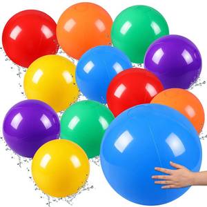 lot 13735 image: Chitidr Inflatable Beach Balls 12-Pack Rainbow 12 Inch