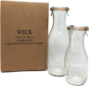 lot 13746 image: Weck Juice Jar Combo Pack �� 1L & 500ml
