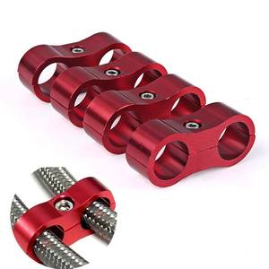 lot 14007 image: RASTP 6AN Hose Separator Clamp Aluminum Red 4pcs