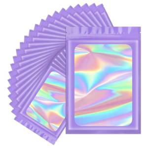 lot 14011 image: ANZNKU Holographic Mylar Bags 6x9 100pc Purple